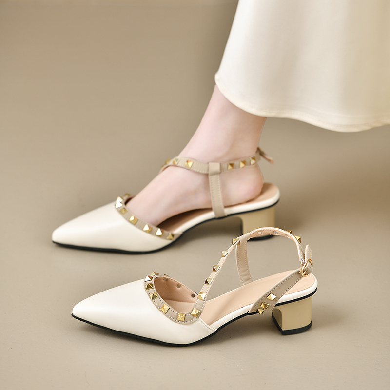 Casual Sandal Leather - Women Shiny Back Buckle Strap Fashionable