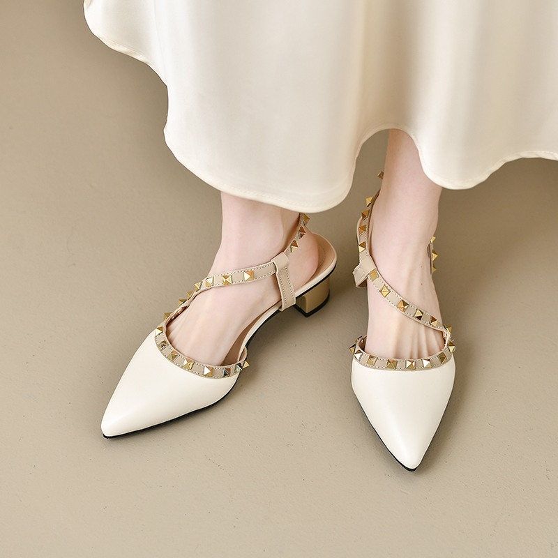 Women Shiny Back Buckle Strap  - Casual Sandal Leather 评论和价格