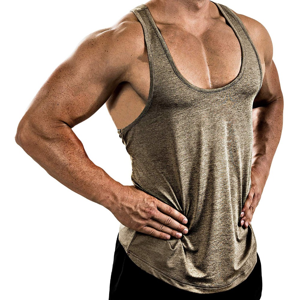 Men's Fitness Solid Color V-Ne - Tank Top Muscle 评论和价格