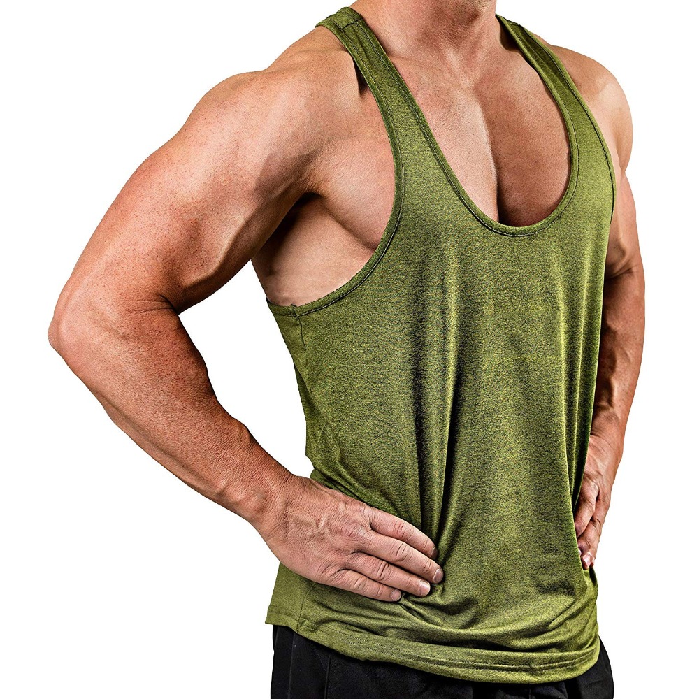 Men's Fitness Solid Color V-Ne - Tank Top Muscle 评论和价格