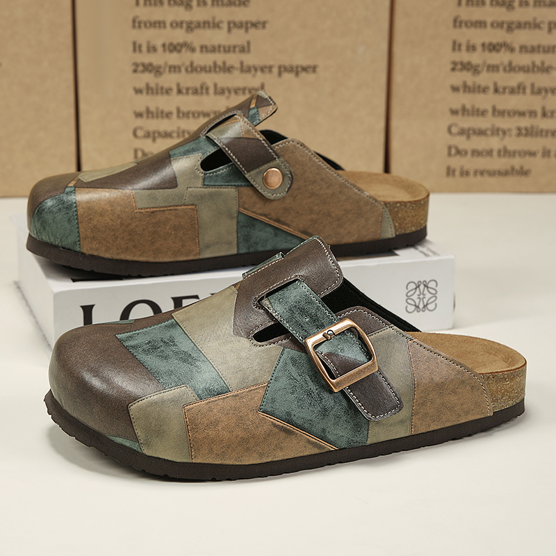 Unisex Cork Closed Toe Slipper - Flip Flop Leather Men 评论和价格