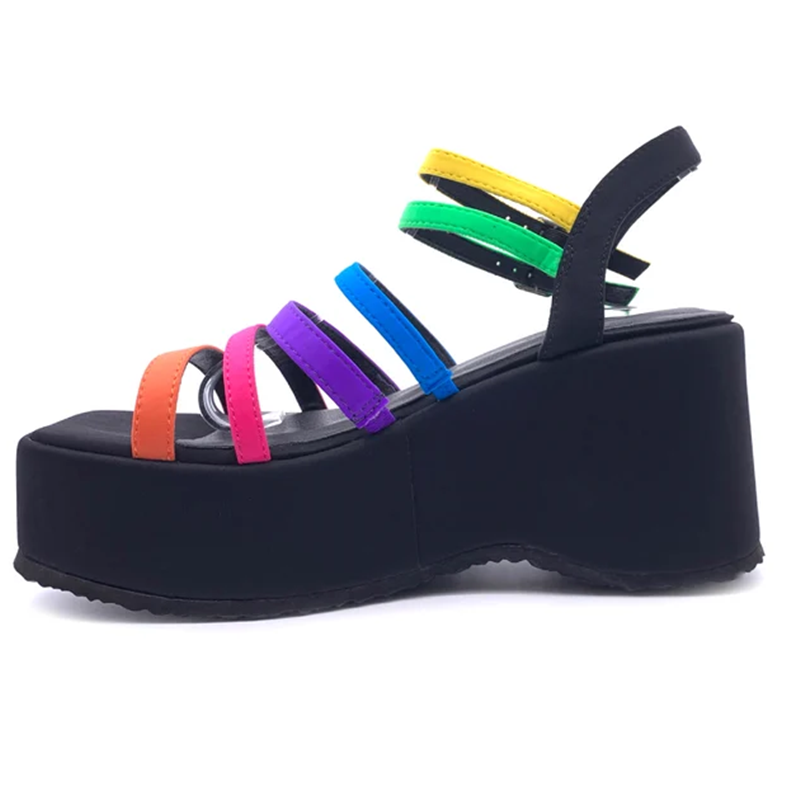 Narrow Band Mized Colors Sanda - Casual Sandal Leather 评论和价格