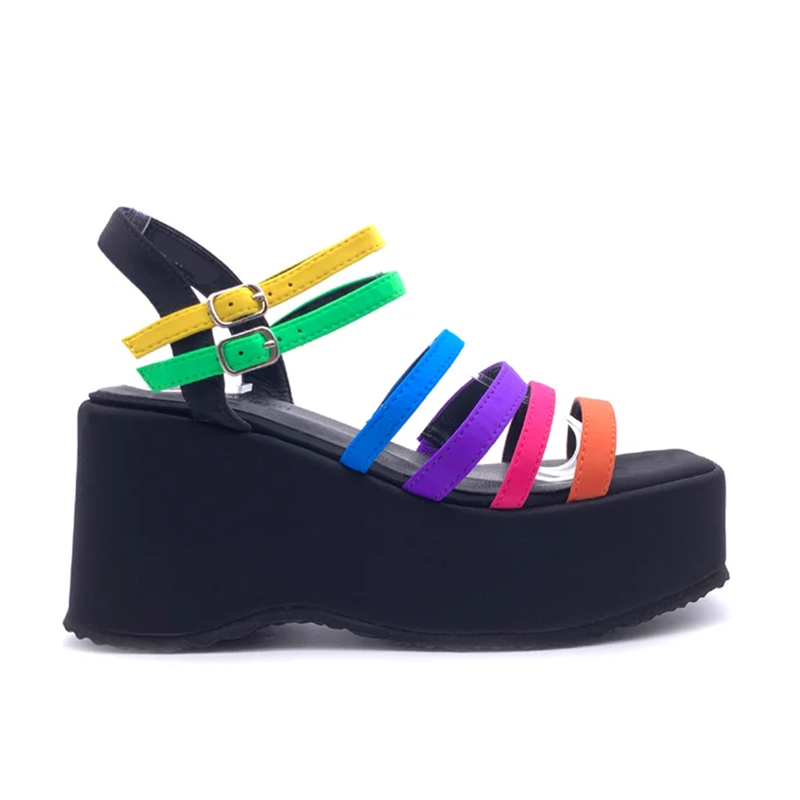 Narrow Band Mized Colors Sanda - Casual Sandal Leather 评论和价格