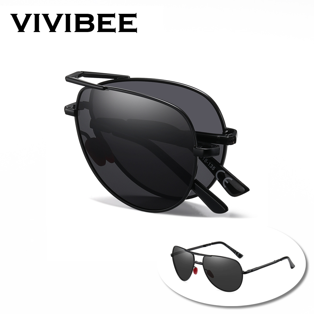 VIVIBEE Metal Pilot Black Fold - Sunglasses Aviator Polarized 评论和价格