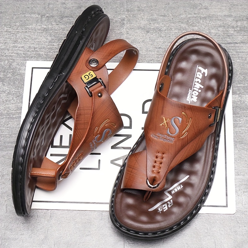 Men's Leather Flip Flops Sanda - Flip Flop Leather Men 评论和价格