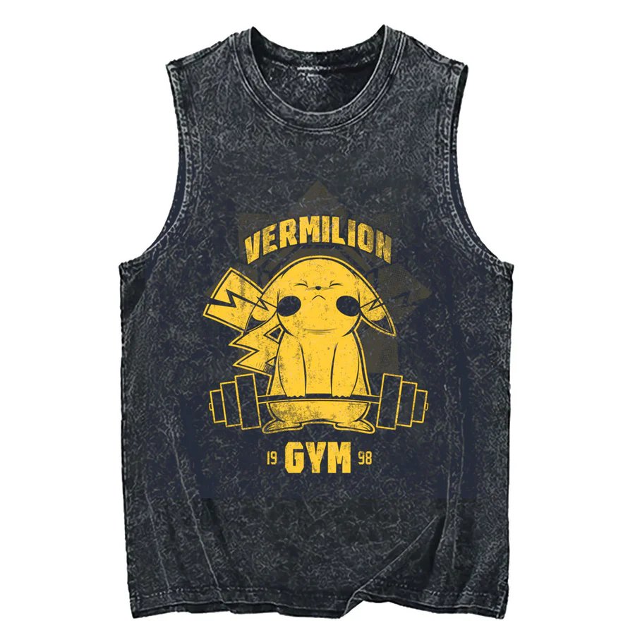 2026 Pokemon Pikachu Acid Wash - Tank Top Muscle 评论和价格