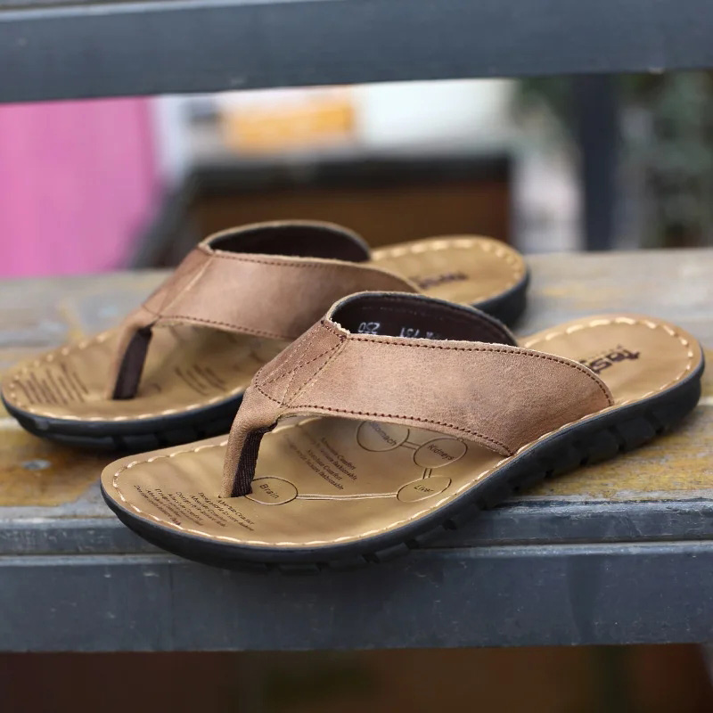 Roma Retro Man Slipper Solid C - Flip Flop Leather Men 评论和价格
